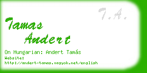 tamas andert business card